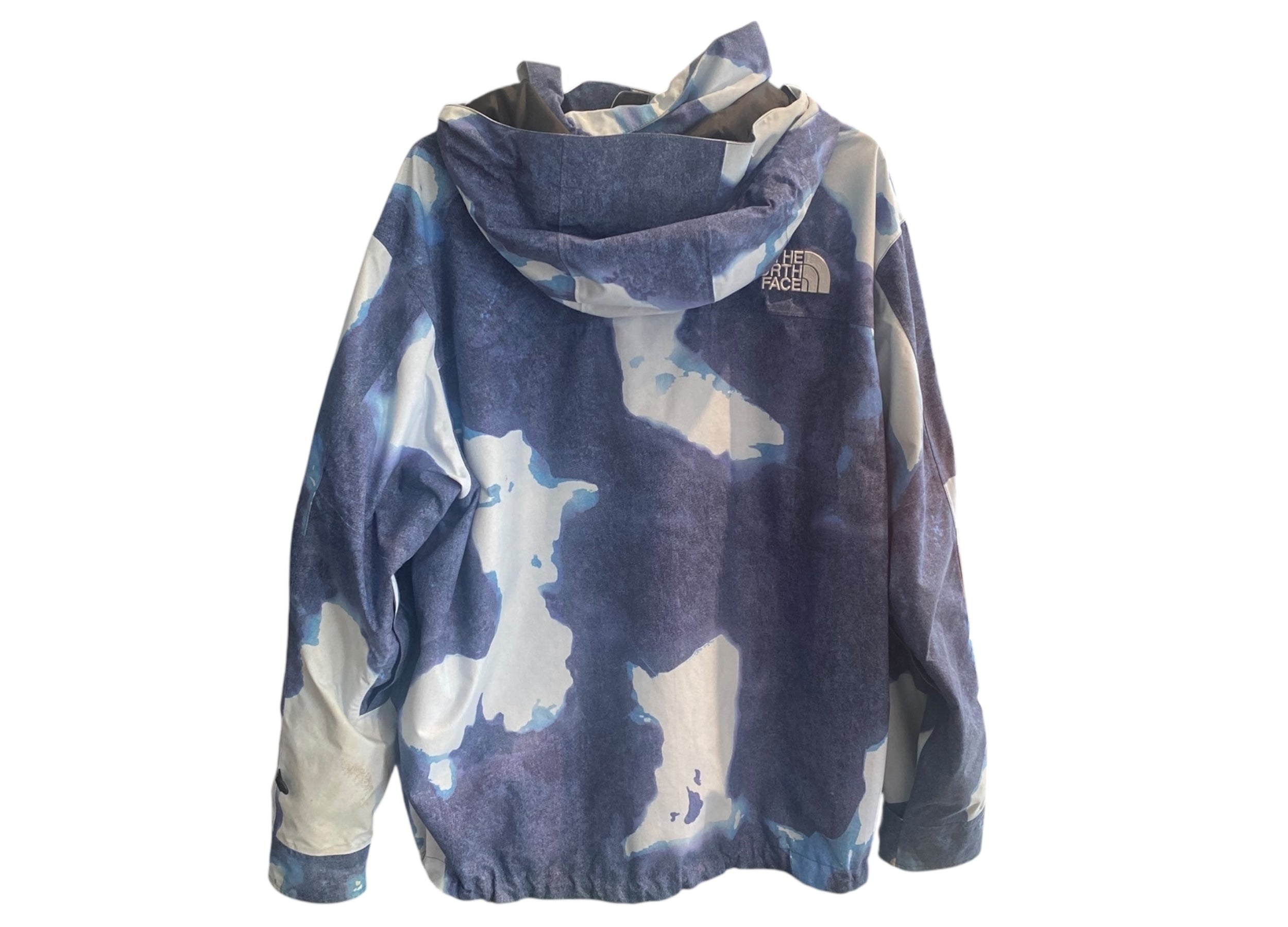 Supreme Used Supreme The North Face Bleached Denim Print Mountain Jacket Indigo - test