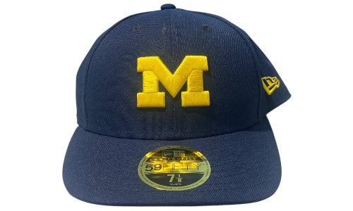 New Era Used Michigan Fitted Cap Navy Yellow - test