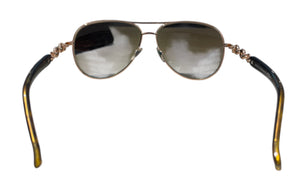 Gucci Used Gucci Goldtone Frame Metal and Crystal link Aviator Sunglasses - GUCCI