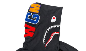A Bathing Ape Used Bape Line Rib Pullover Shark Hoodie Black - test