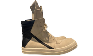 Rick Owens Used Rick Owens Men's Suede Geobasket  in Milk/Black - 804251400