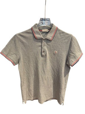 Moncler Used Moncler Chest Logo Polo Grey - test