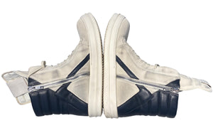 Rick Owens Used Rick Owens Men's Suede Geobasket  in Milk/Black - 804251400