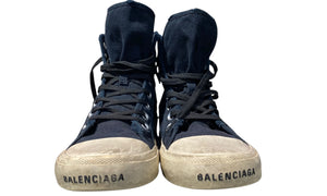 Balenciaga Used Balenciaga Paris Distressed High-top Sneakers - Balenci4