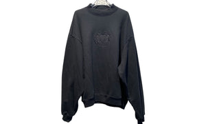 Balenciaga Used Balenciaga Crest Chest Embroidered Black Sweatshirt - 1028251601