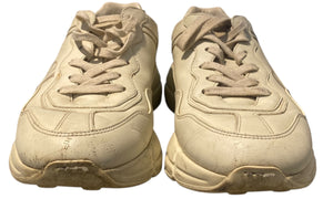 Gucci Used Gucci Ivory Leather Rhyton Logo Sneaker - test