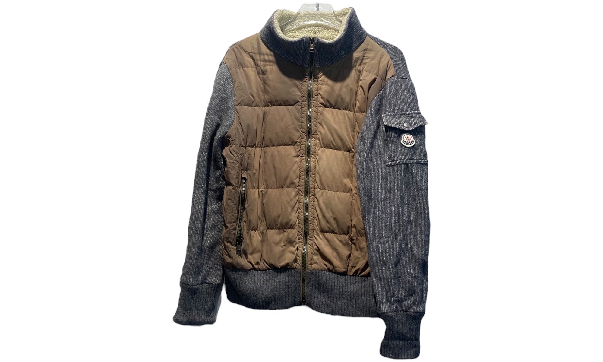 Moncler Used Moncler Maglia Cardigan Grey/Tan Jacket - 1106251624