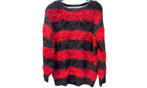 Number (N)ine Used  Number (N)ine Red & Black Mohair Kurt Cobain Knit Sweater - NN1