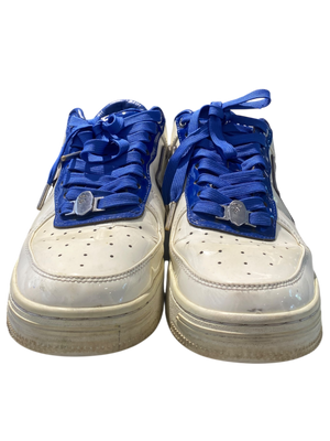 A Bathing Ape Used Bapesta Patent Leather Blue White - test