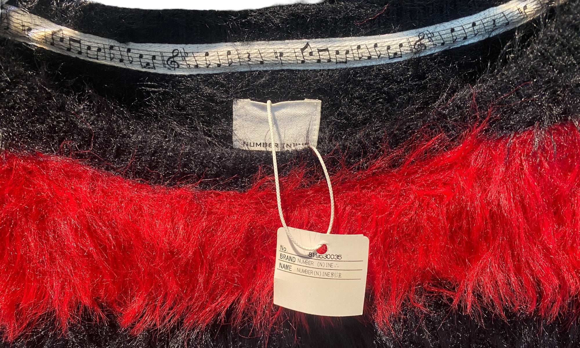 Number (N)ine Used  Number (N)ine Red & Black Mohair Kurt Cobain Knit Sweater - NN1