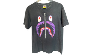 A Bathing Ape Used Bape Shark Zipper Tee Purple - test