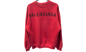 Balenciaga Used Balenciaga Logo Print Crewneck Red - Balenci
