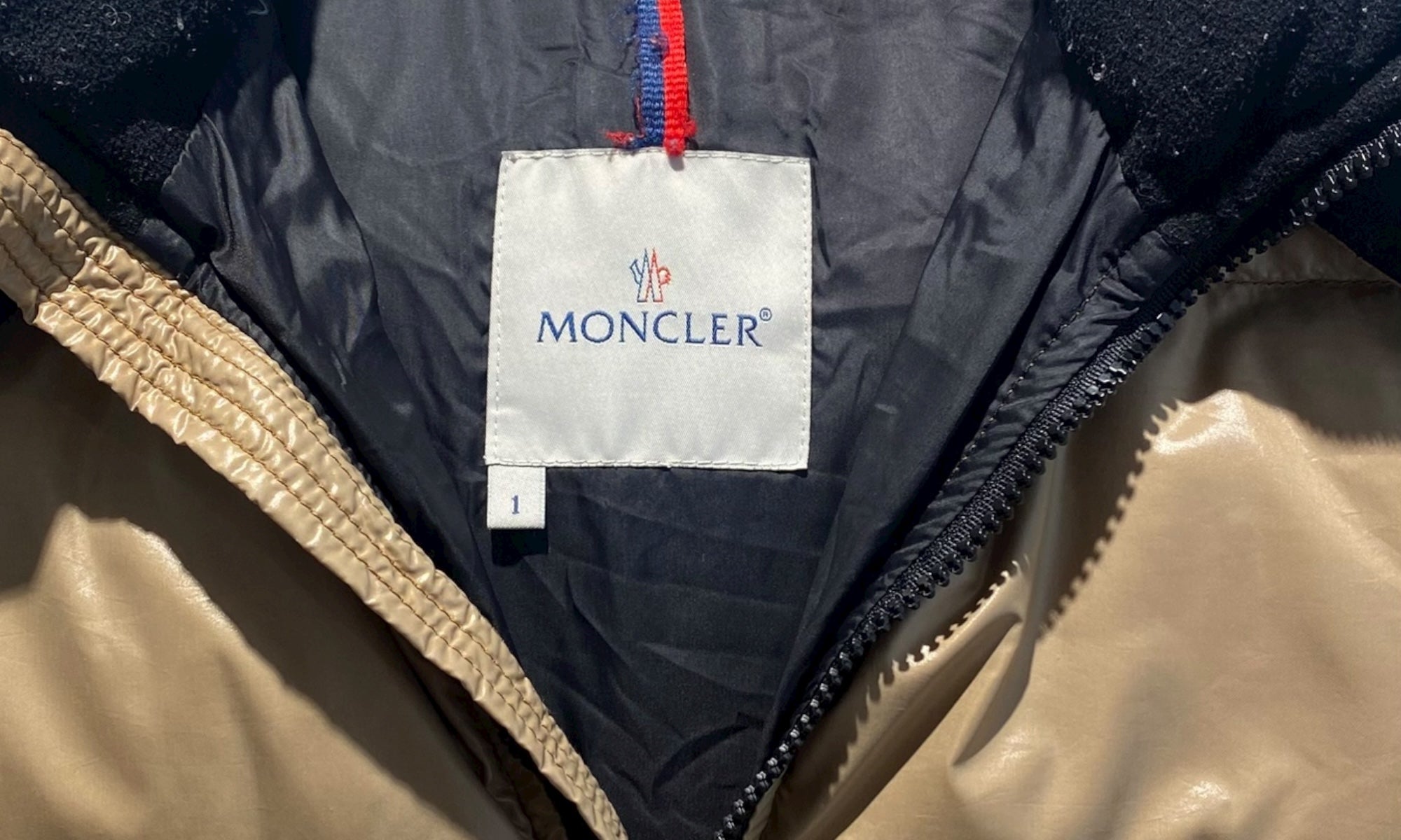 Used Moncler Badia down jacket gold/beige