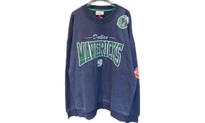 Mitchell & Ness Used Dallas Mavericks Navy Crewneck - test