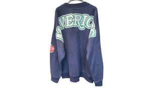Mitchell & Ness Used Dallas Mavericks Navy Crewneck - test