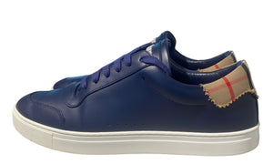 nike Used Burberry Navy/Arch Beige Robin Checked Leather Sneakers - 404251651