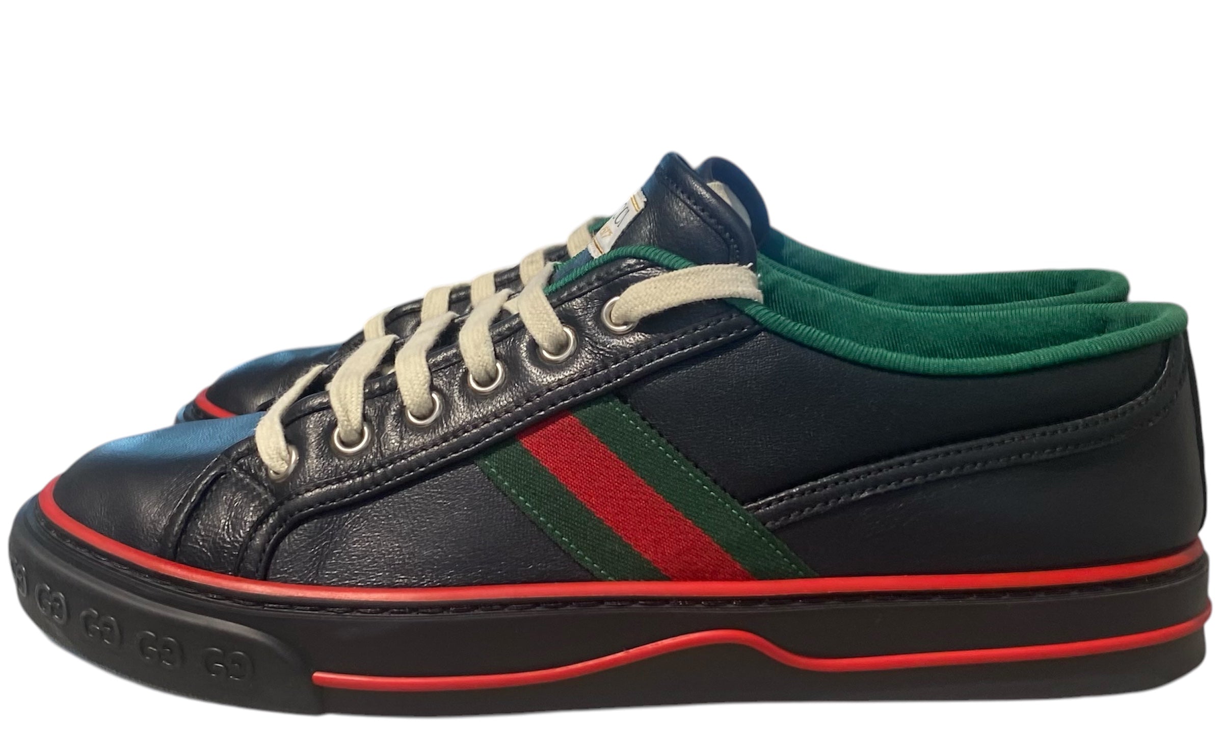 nike Used Gucci Tennis 1977 Black Red Green Sneakers - 404251651