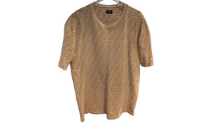 Fendi Used Fendi all over logo tee beige - 401251915