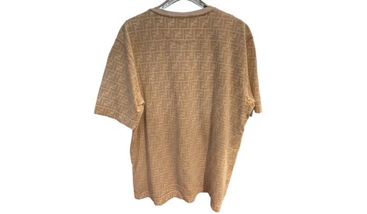 Fendi Used Fendi all over logo tee beige - 401251915