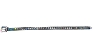 B.B. simons Used B.B. Simon Blue Reptile Skin Bezel Studded Belt - 514251714