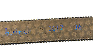 B.B. simons Used B.B. Simon Blue Reptile Skin Bezel Studded Belt - 514251714