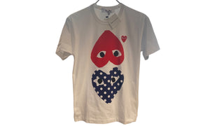 CDG Used CDG Polka Dot With Upside Down Heart T-Shirt White - 531251201
