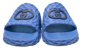 Gucci Used Slide Sandal Interlocking G Blue Water Ripples - 770801 J8710 4743