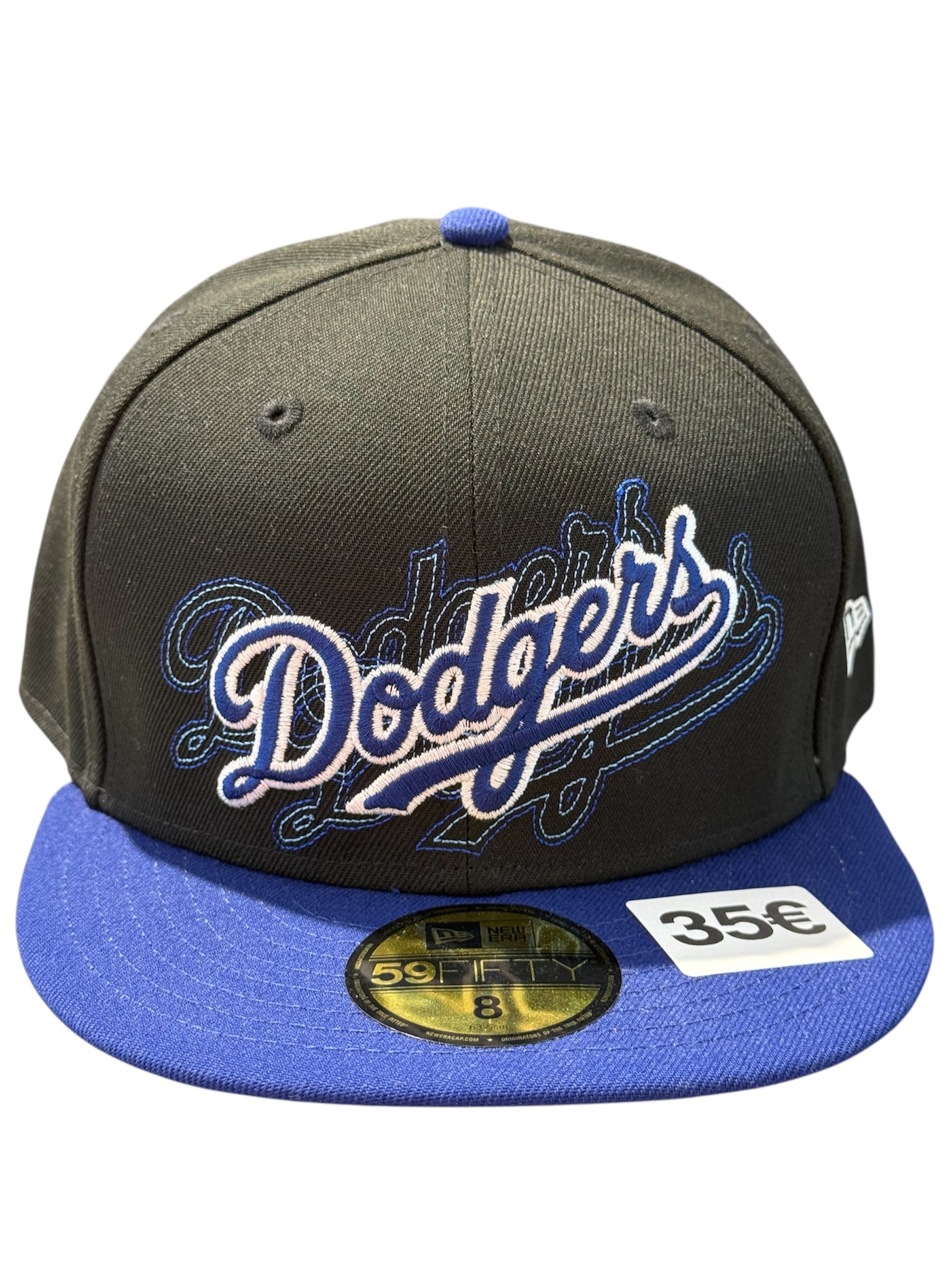 New Era Used Los Angeles Dodgers Fitted Cap Black Blue - test