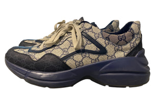 nike Used Gucci GG Monogram Rhyton GG Sneaker Beige/Blue - 614251232