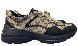 nike Used Gucci GG Monogram Rhyton GG Sneaker Beige/Blue - 614251232