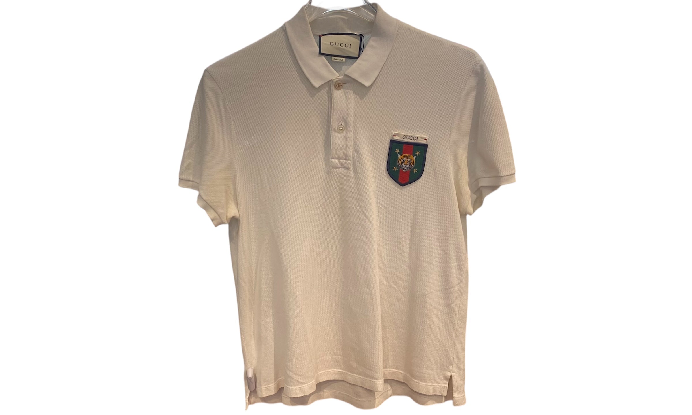 nike Used Gucci White Tiger Crest Polo Shirt - test