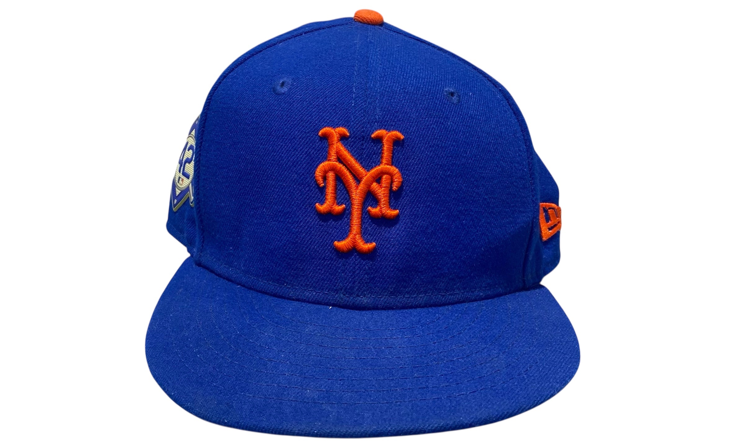New Era Used New York Mets Fitted Cap Orange Blue - test