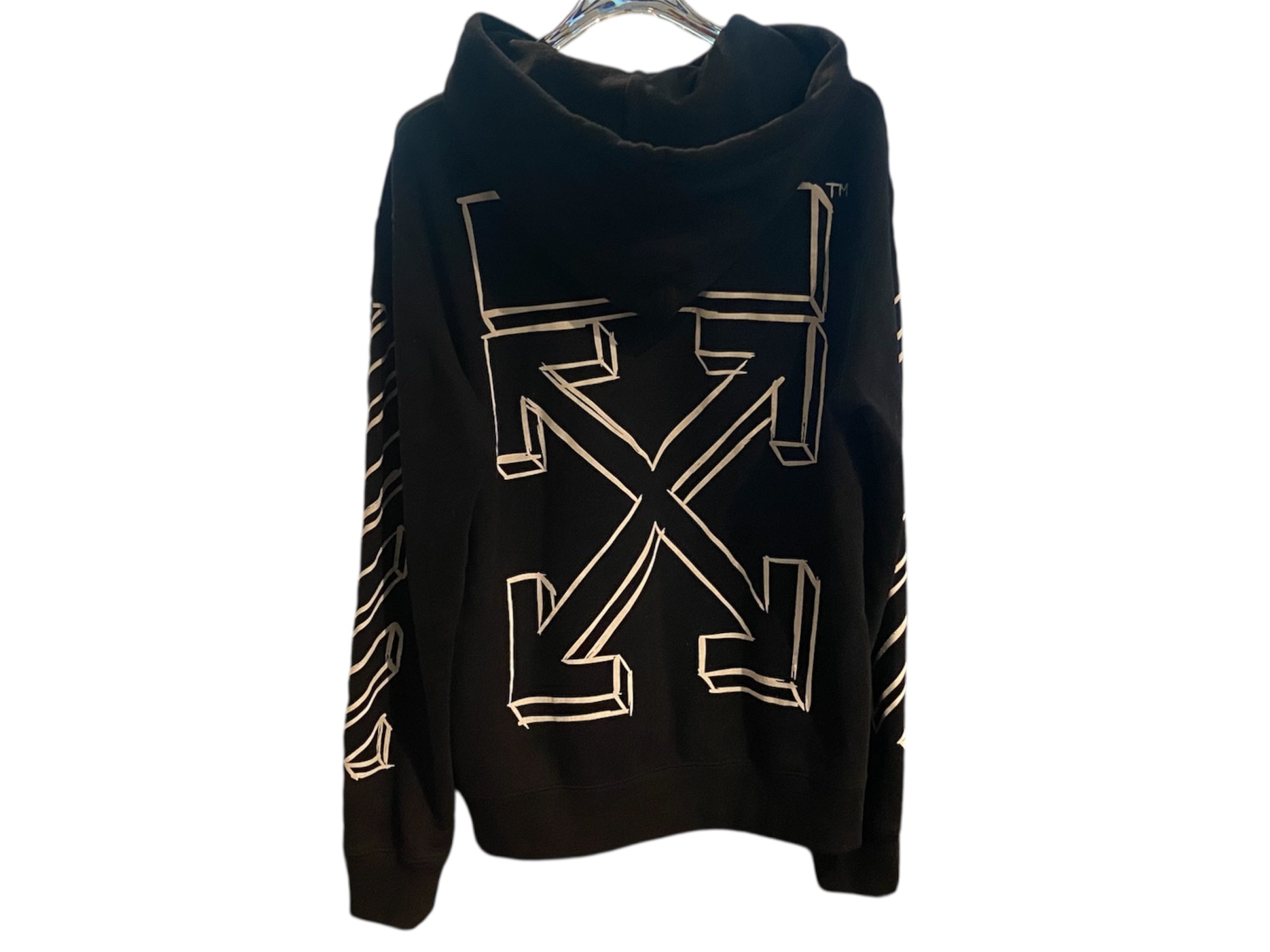 nike Used Off White Black 3D Marker Arrows Hoodie - test