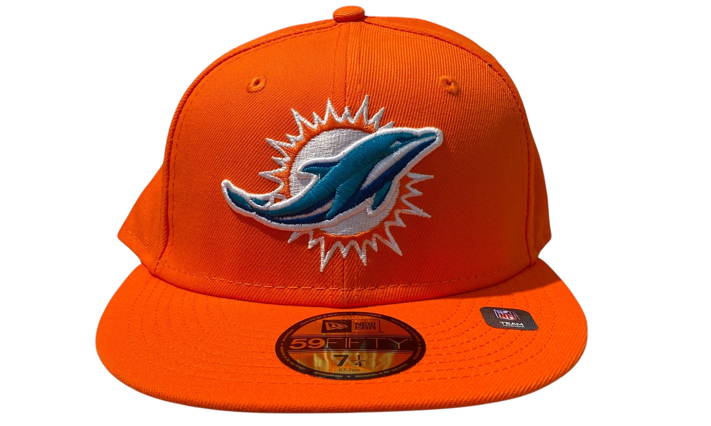 New Era Used Miami Dolphins Orange Fitted Cap - test