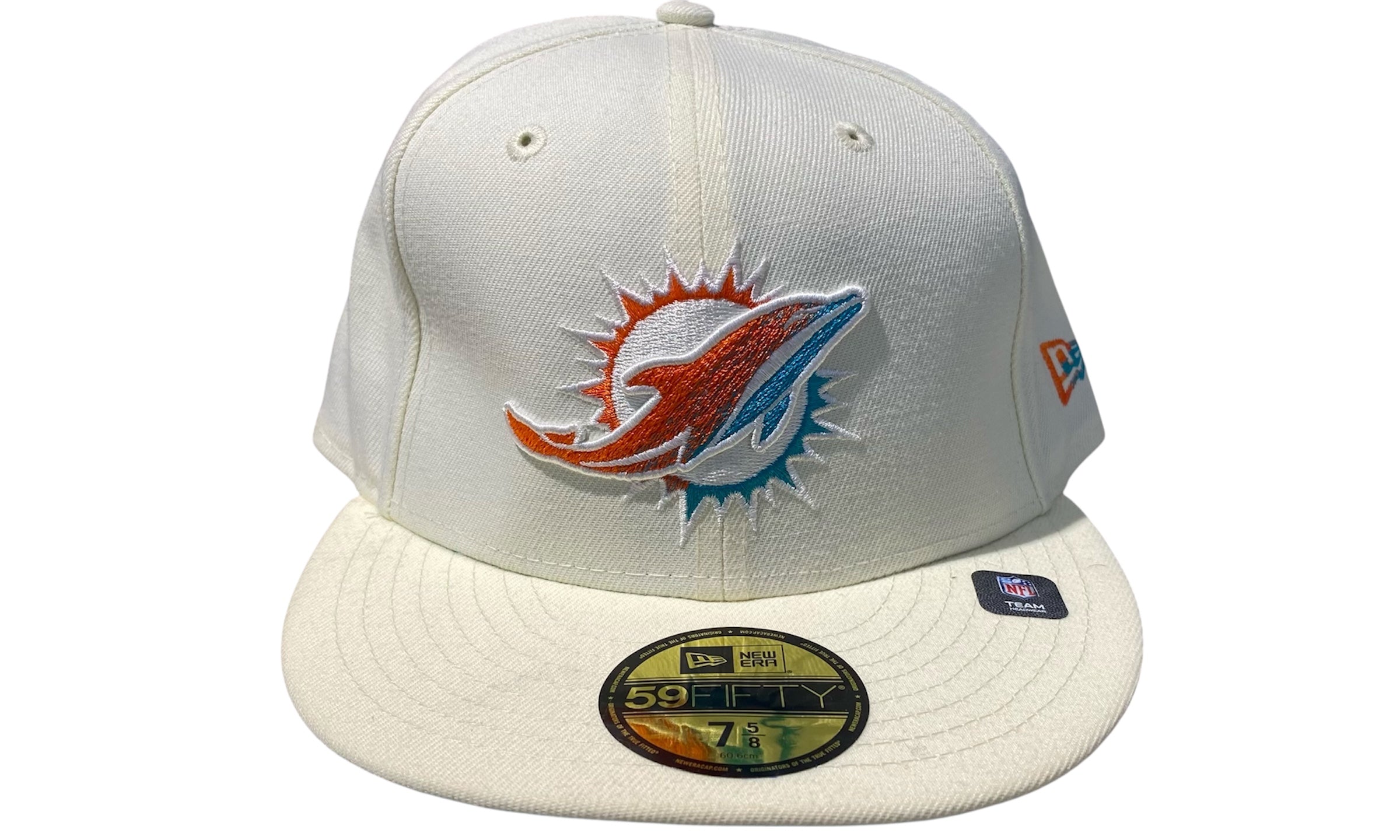 New Era Used Miami Dolphins Cream Fitted Cap - test