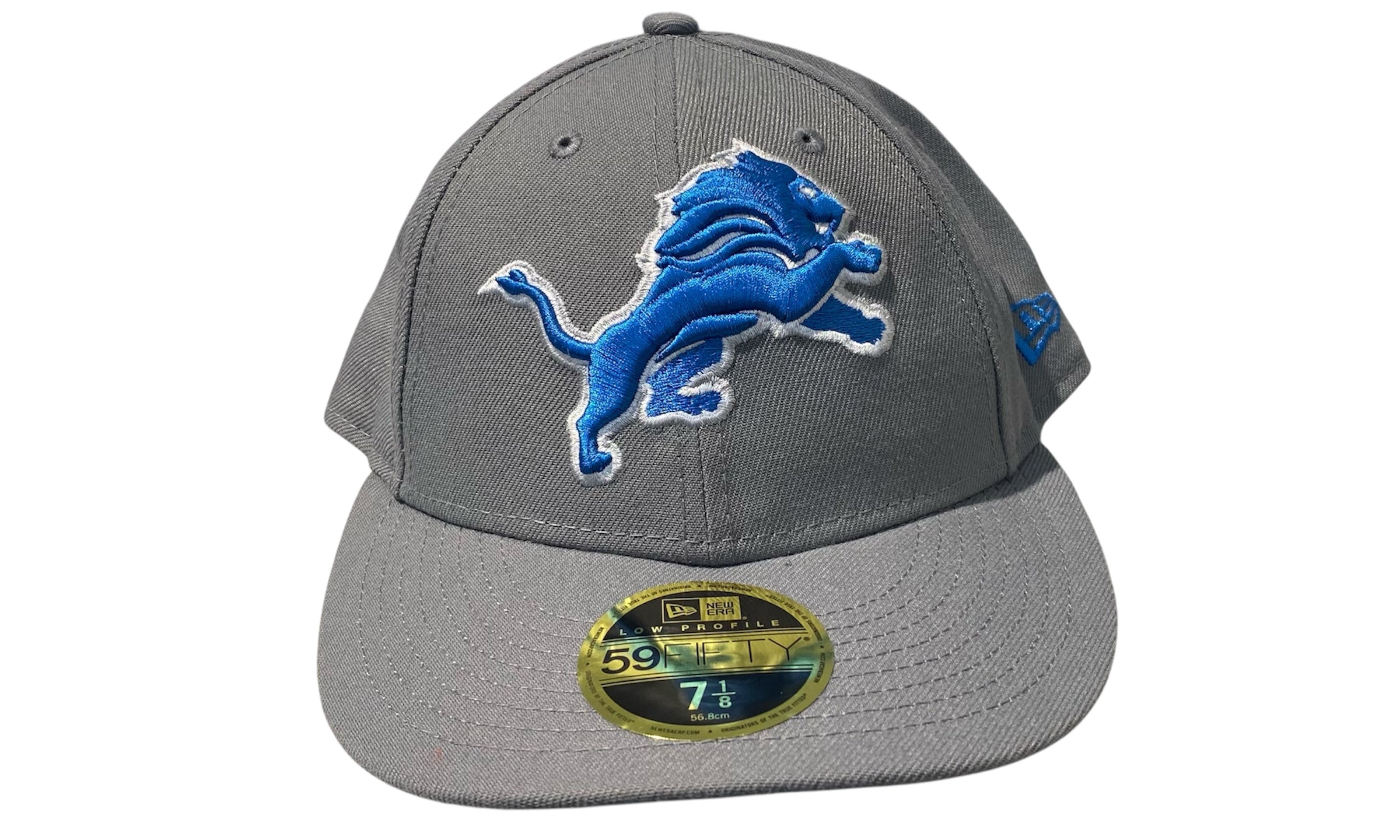 New Era Used Detroit Lions Grey Fitted Cap - test