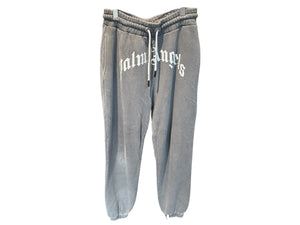 nike Used Palm Angels Curved Logo Cotton Joggers in Washed Black/White - 901251516