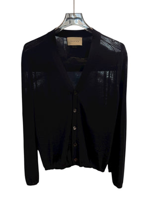 nike Used Gucci Navy Thin Wool Cardigan - test