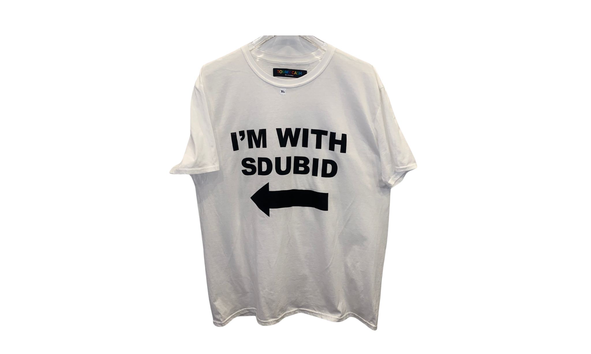 Tommy Cash I'm with sdubid left arrow tee white - TOMMY8