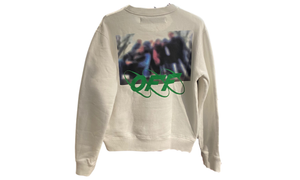 OFF-WHITE Used OFF-WHITE Spray Blurred Sweatshirt White - OMBA025F19D250050188