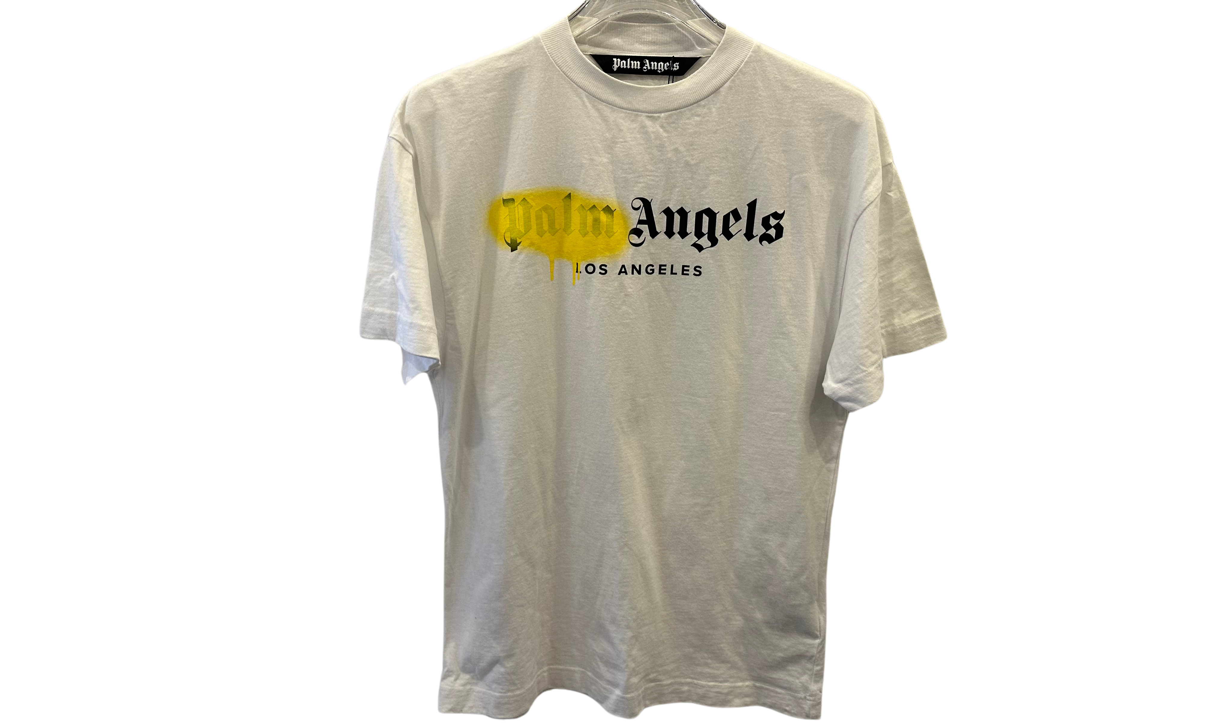 Palm Angels Used Palm Angels white spray logo tee - test