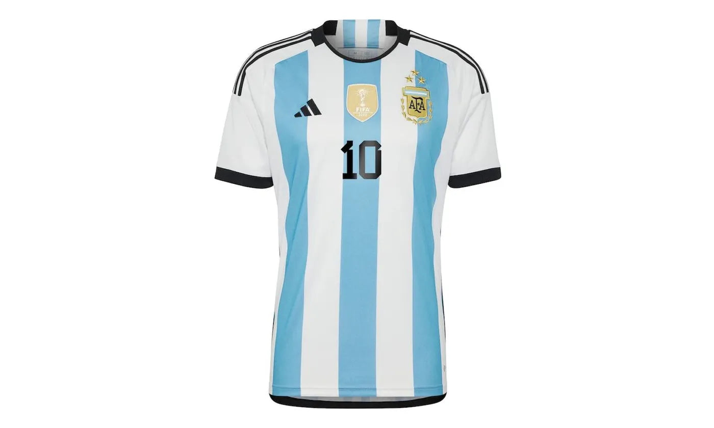 adidas Argentina 23/23 Messi Winners Home Replica Jersey White/Light Blue - IB3597