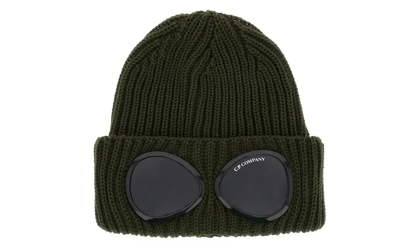 C.P. Company Cotton Goggle Beanie Khaki Green - 13CMAC122A005509A 683