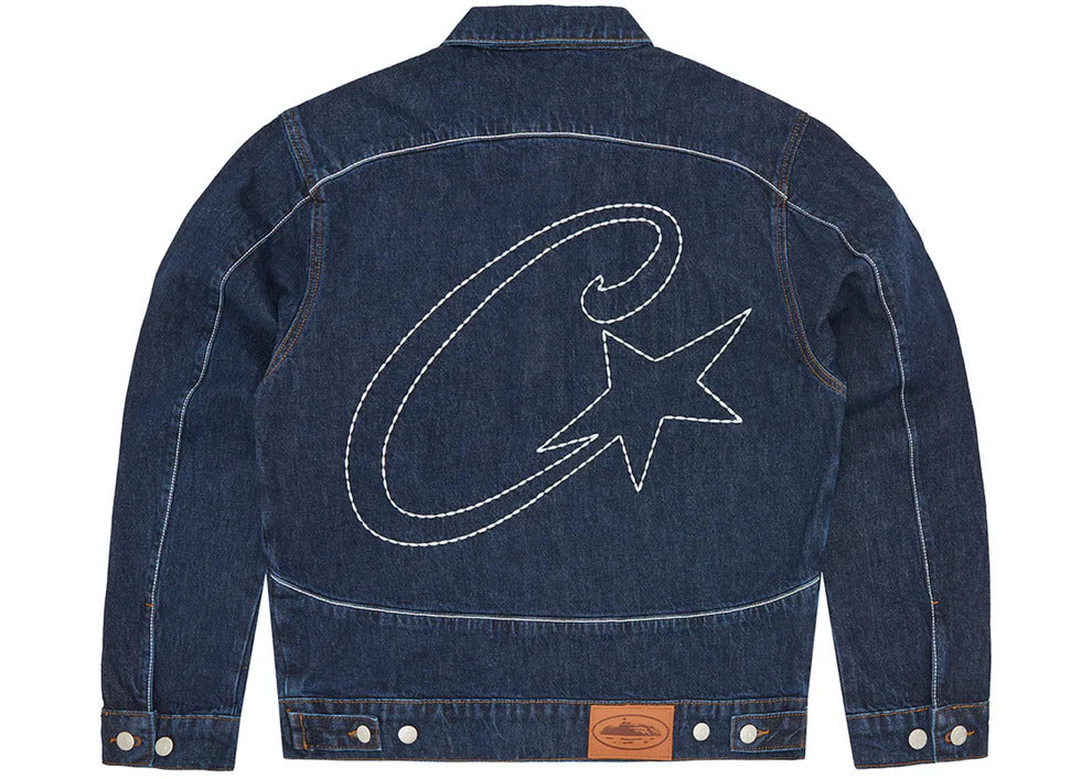 Corteiz C-Star Stitch-Down Denim Jacket Dark Wash - corteiz1