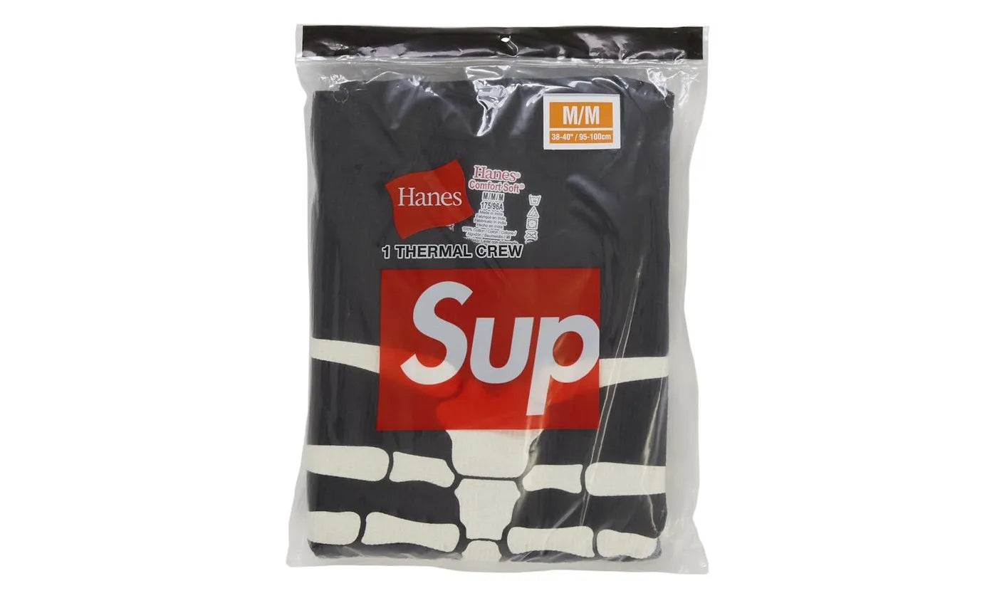 Supreme Hanes Bones Thermal Crew FW25 (1 Pack) Black - SUPR-SHBTCF(P-MULTI