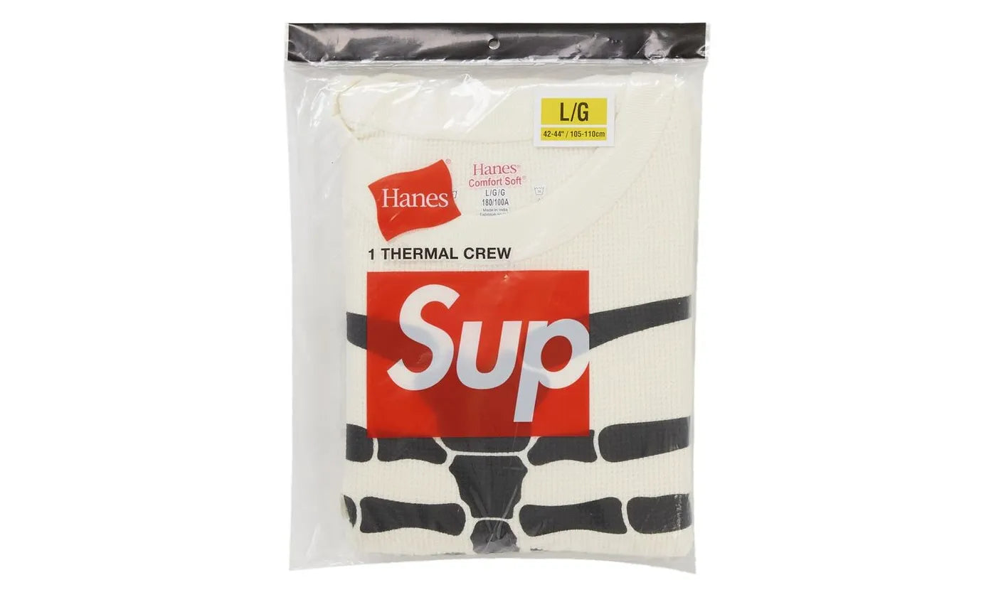 Supreme Hanes Bones Thermal Crew FW25 (1 Pack) White - SUPR-SHBTCF(P-MULTI