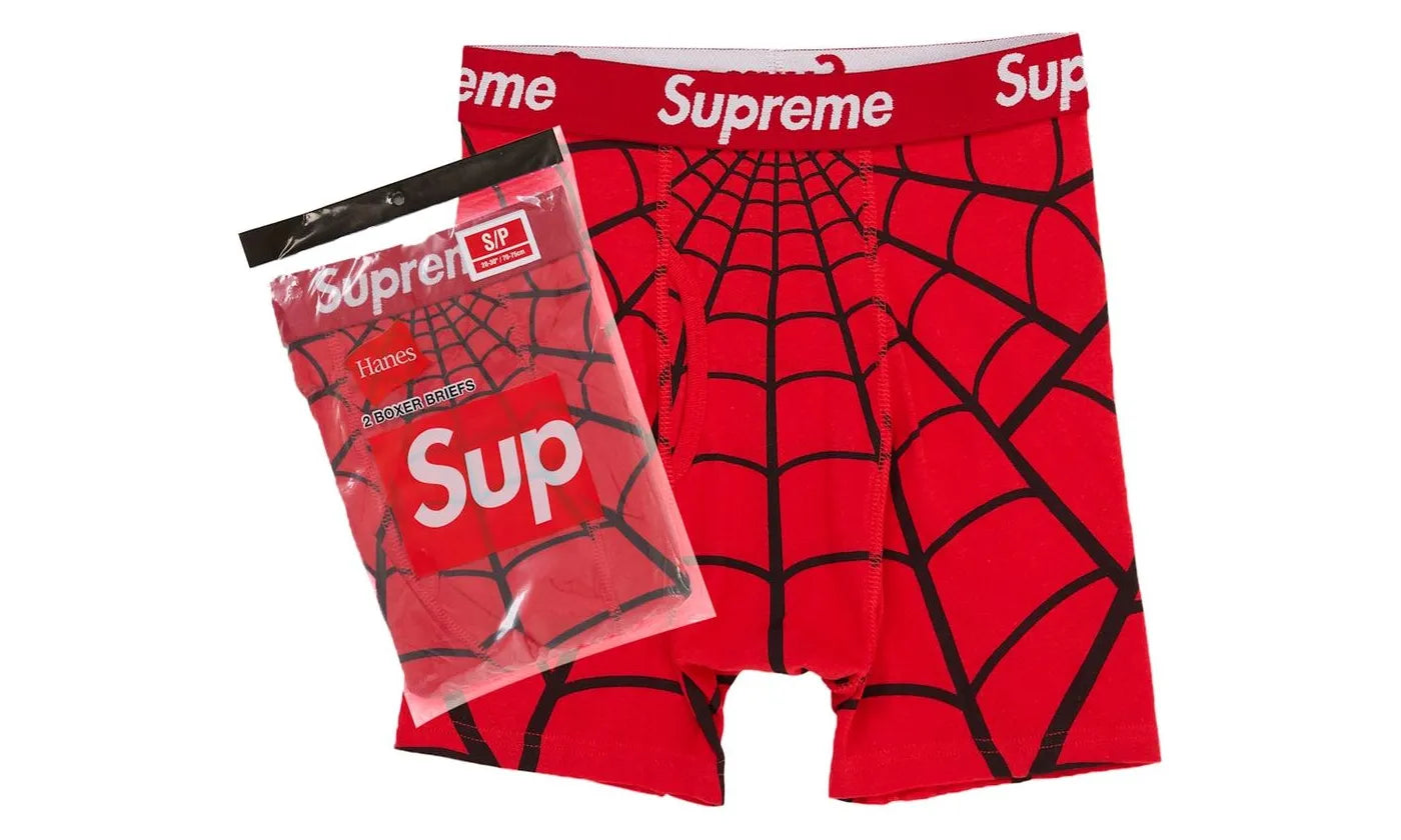 Supreme Hanes Spider-Man Boxer Briefs (2 Pack) Red - SUPR-SHSBB(PR-MULTI