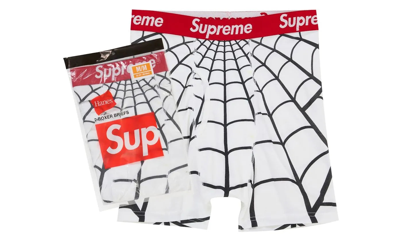 Supreme Hanes Spider-Man Boxer Briefs (2 Pack) White - SUPR-SHSBB(PW-MULTI
