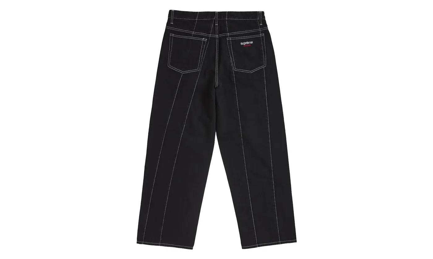 Supreme Paneled Stripe Baggy Jean Black - SUPR-SPSBJB-BLACK