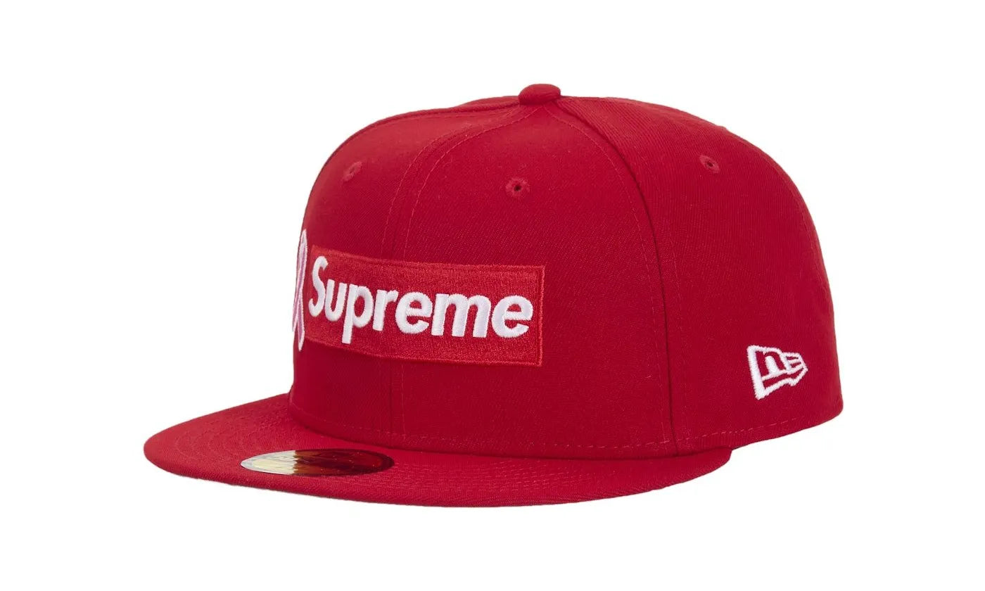 Supreme x New Era Breast Cancer Awareness Box Logo Fitted Hat Red - SUPR-SXNEBC-RED